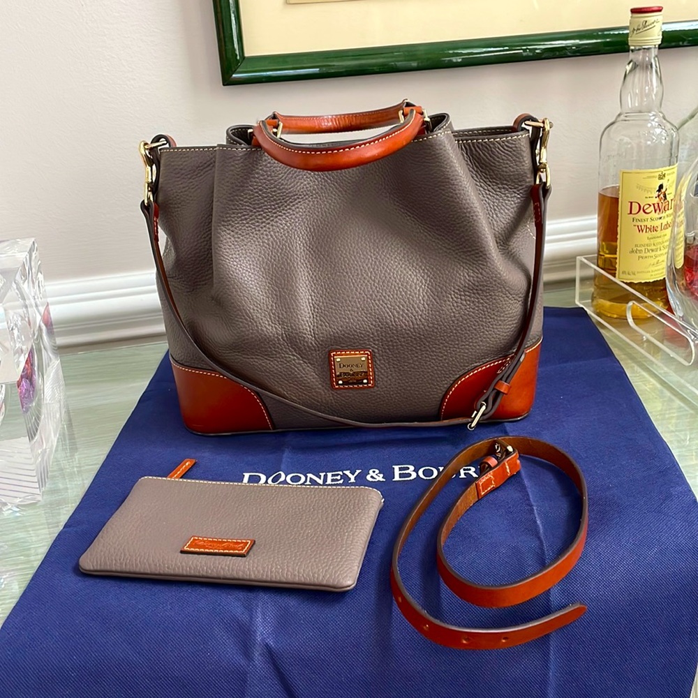 Dooney & Bourke Mink Brown Pebbled Leather Shoulder Bag. Never been used.